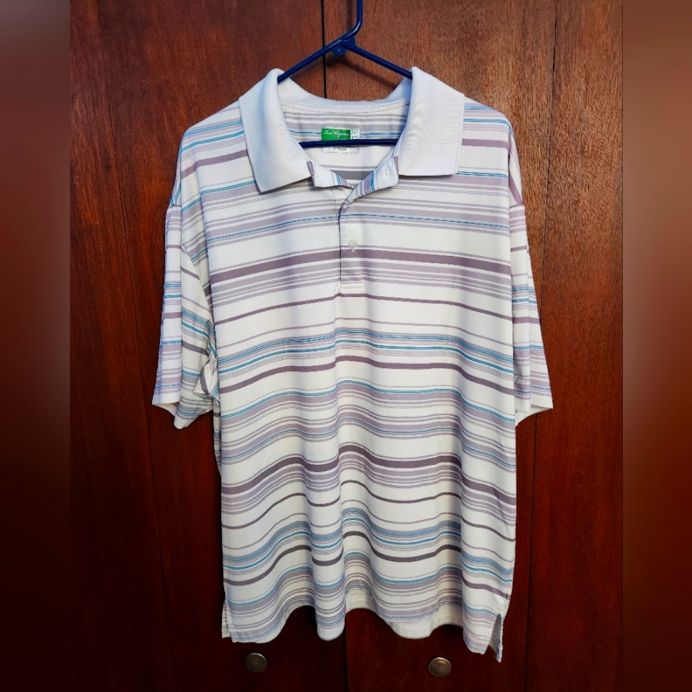 Ben Hogan Power 3xl Men's Polo. White with Stripes. Nice